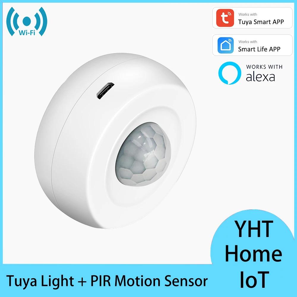 Tuya Lux Ʈ WiFi USB ͸ ۵  ˶ ܼ  ü PIR    Smart Life Alexa